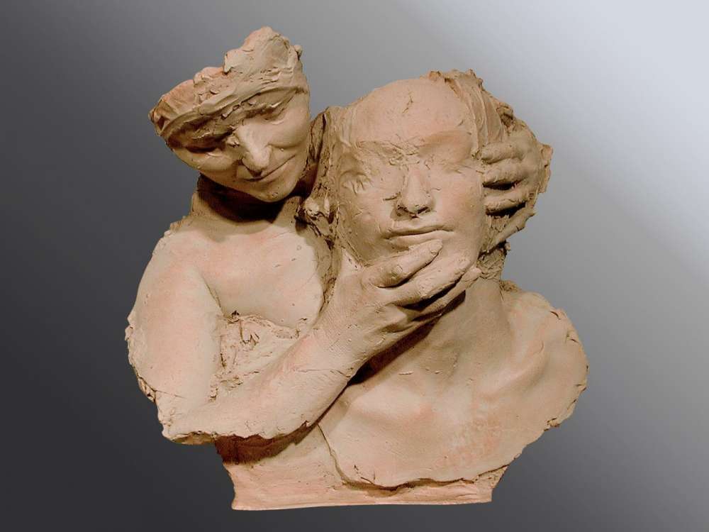 Lo sguardo - Terracotta - cm 47x47x22