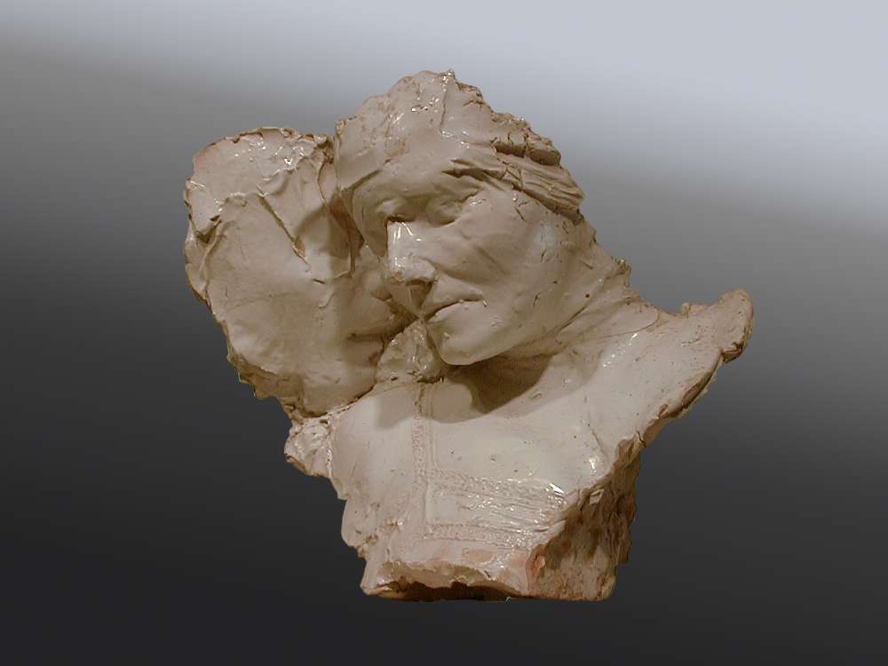 L'ascolto - Ceramica e foglia d'oro - cm 31x40x18 L'ascolto - Ceramica e foglia d'oro - cm 31x40x18