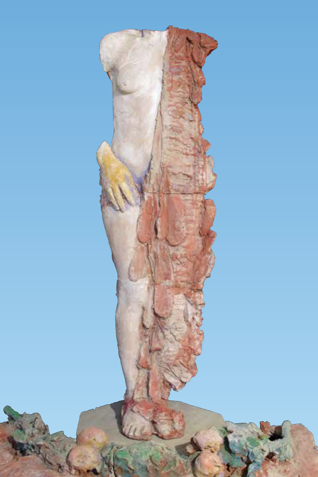 Una Donna, terracotta dipinta, cm,123x120x70