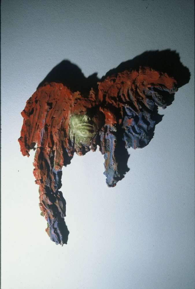 Volo d'uccello - Terracotta dipinta - cm 50x40