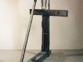 In equilibrio sulla croce  - Ferro e legno - cm  170x80x120